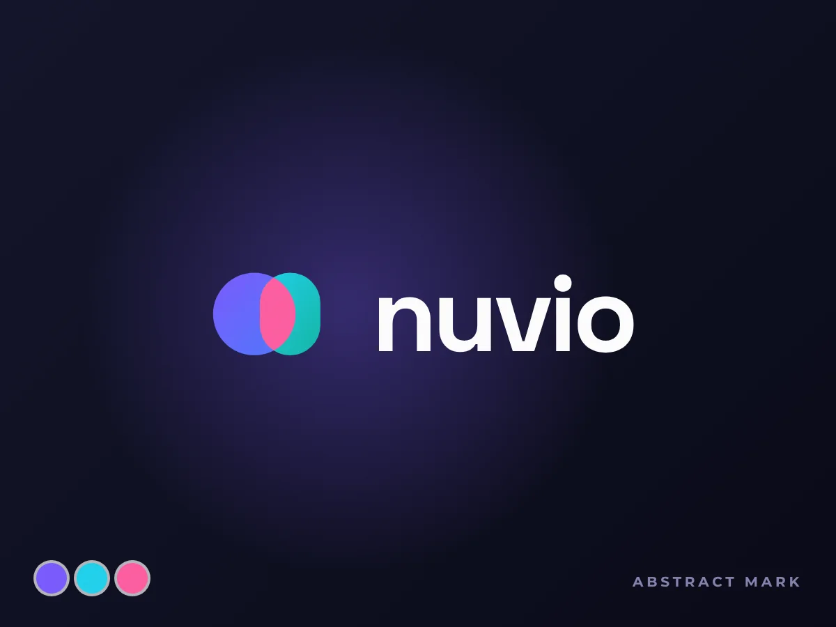 Abstract logo mark for a fintech app called nuvio, by Buy Dream Web in London