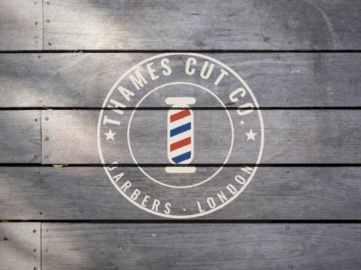 Thames Cut Co. emblem logo concept on wood, by Buy Dream Web in London