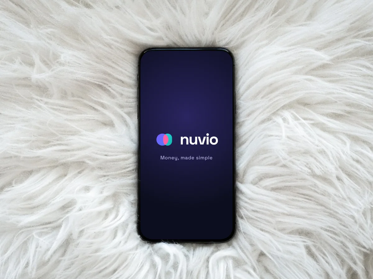 nuvio logo concept on a phone screen, by Buy Dream Web in London