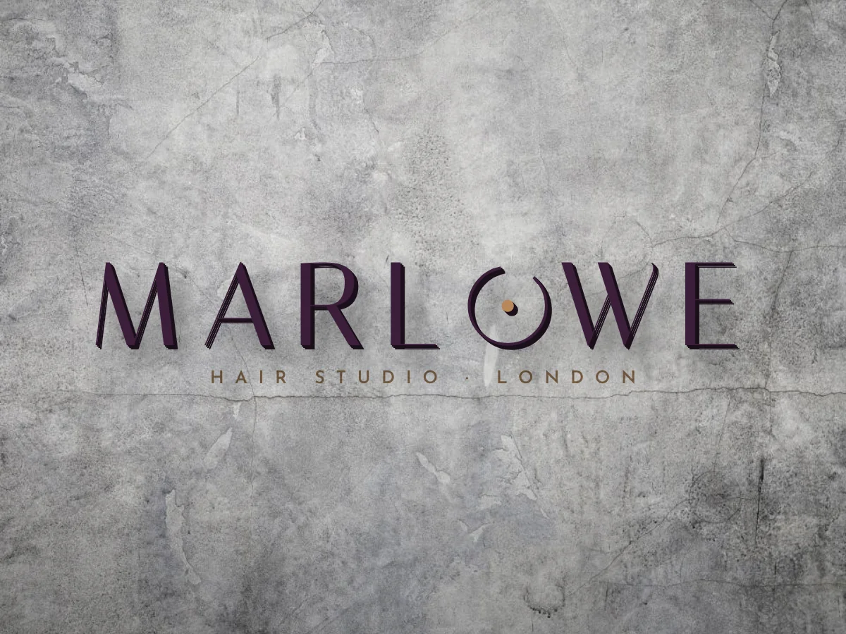 Marlowe wordmark logo concept on a concrete wall, by Buy Dream Web in London