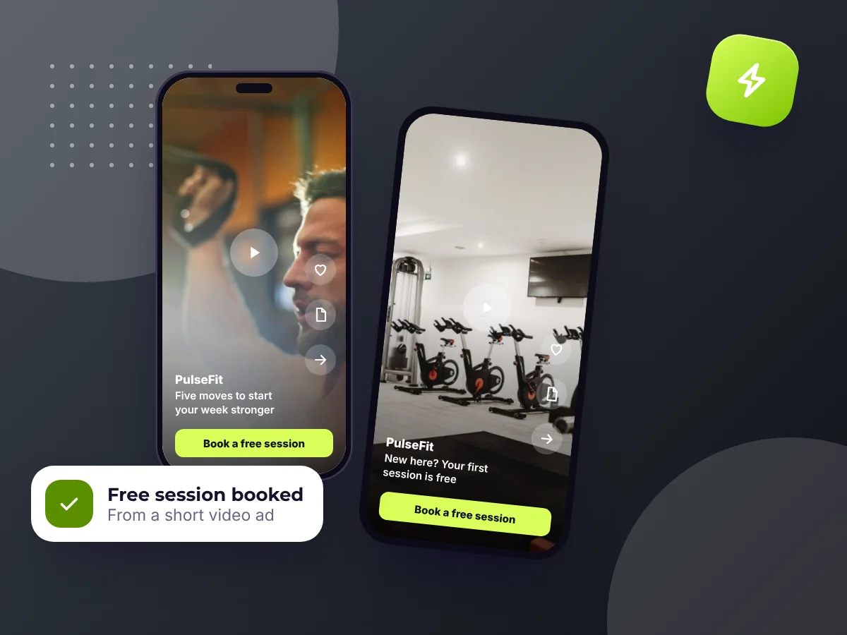 Two short vertical video ads for a personal trainer on phones, by Buy Dream Web in London